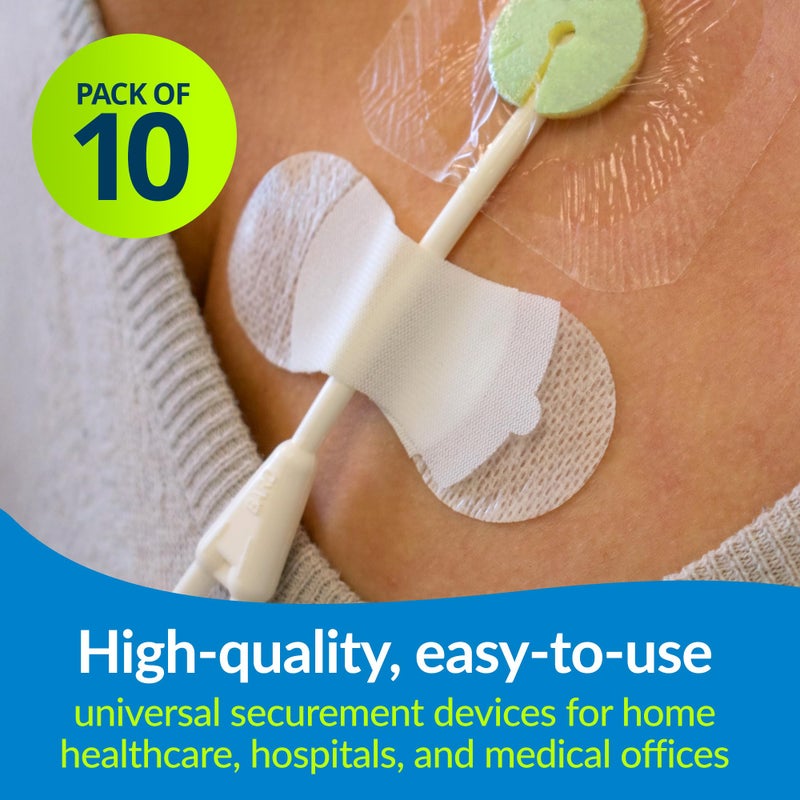 TIDI 3300M-10PK Grip-Lok Medium Securement Device ― Pack of 10 ― Catheter Stabilization Device ― White ― Low-Profile Design for Comfort― Home Healthcare ― FSA Eligible Medical Supplies - Image 2